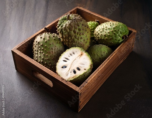 Fresh soursop Wooden Box photo