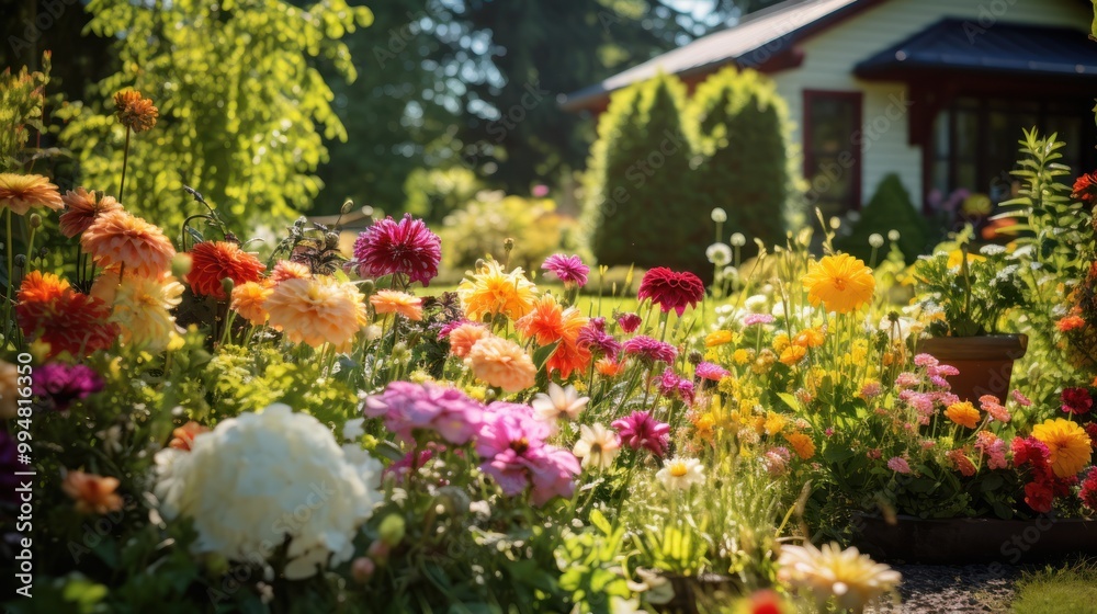 Fototapeta premium Vibrant Garden in Bloom