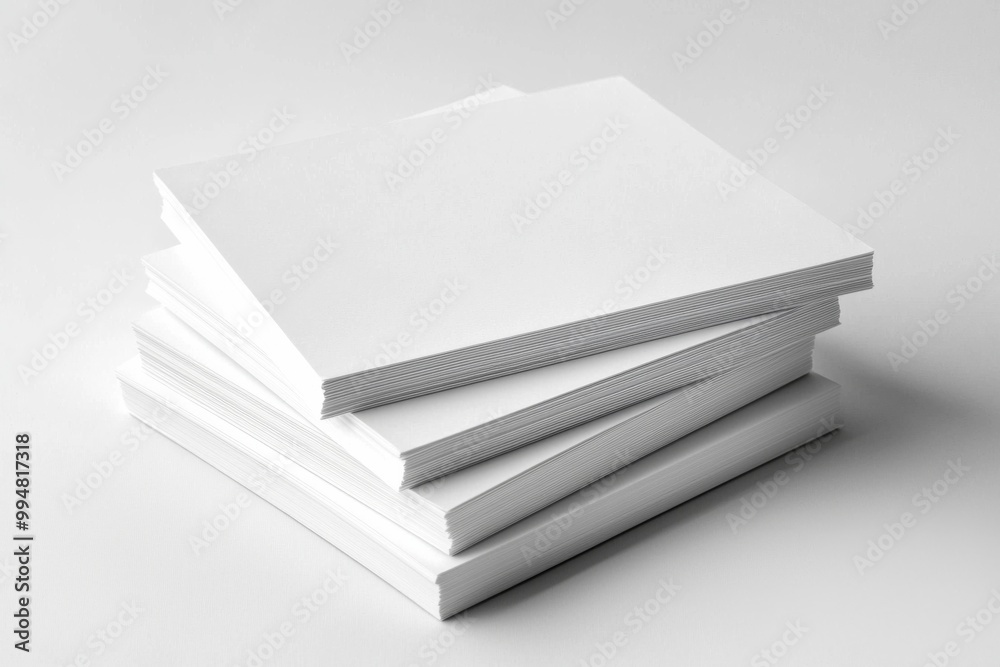 Blank A4 Stacked Paper Mockup isolated created with Generative AI Blank A4 Stacked Paper Mockup isolated created with Generative AI