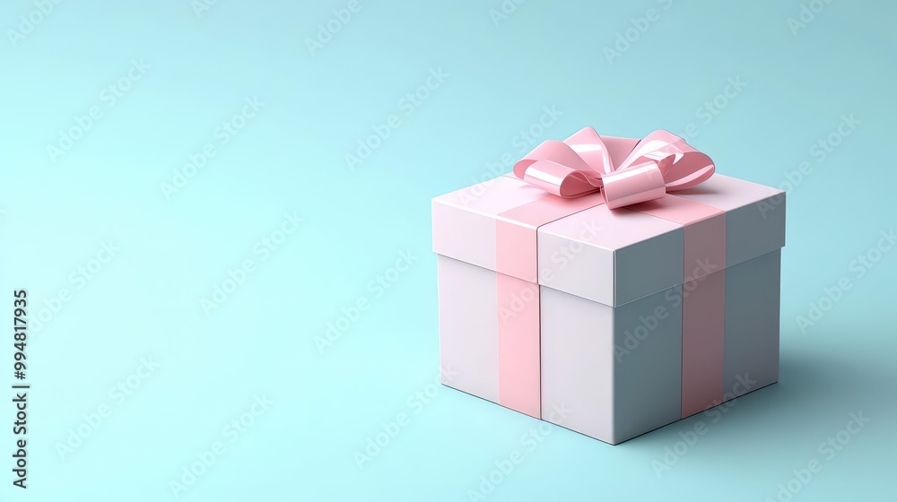 Fototapeta premium Elegant gift box, subtle pastel palette, smooth finish, 3D design