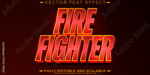Fire fighter editable text effect, editable flame and hero text style