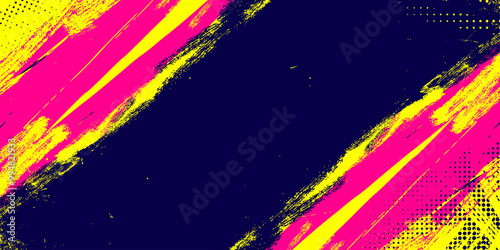 Vibrant grunge texture abstract background with neon pink brush
