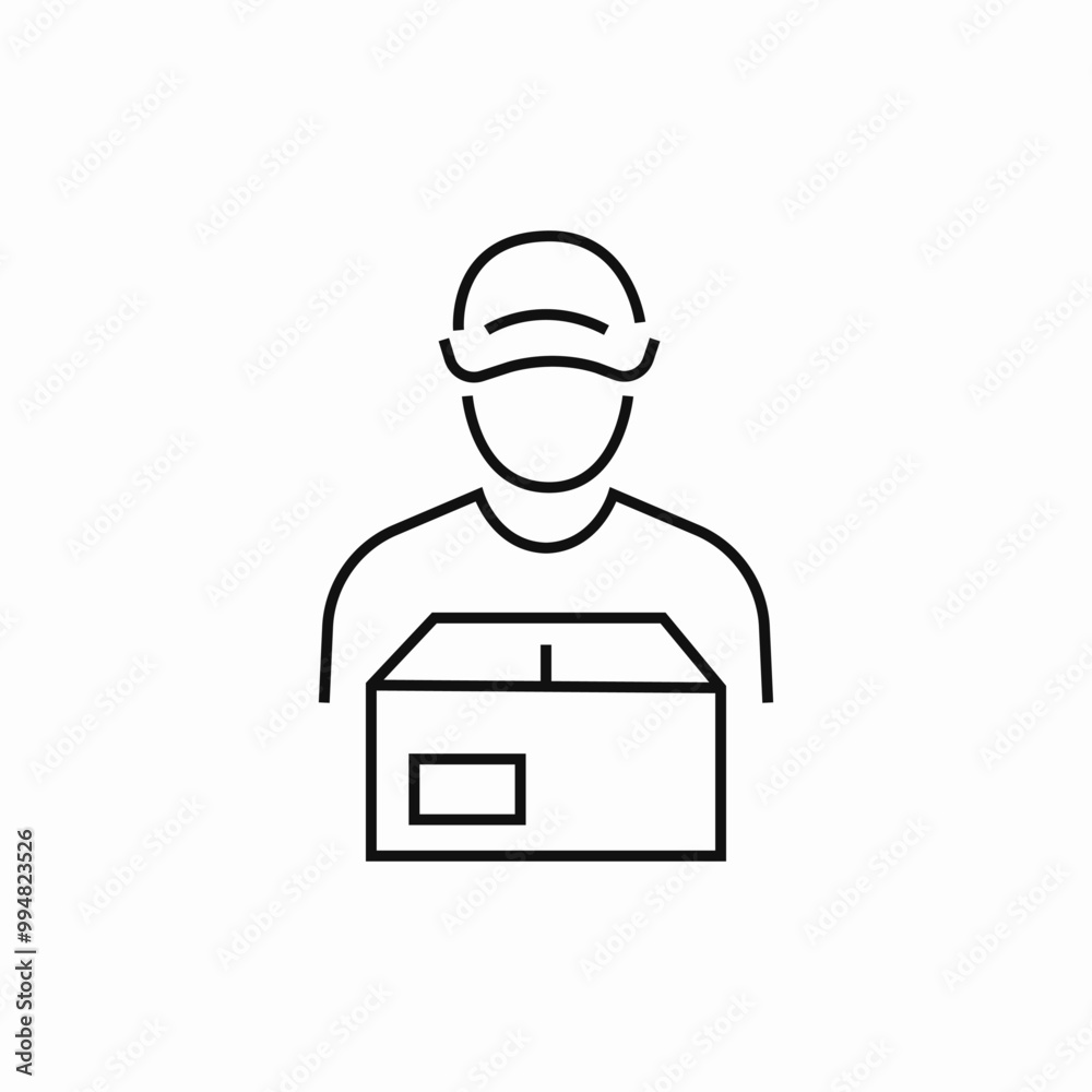 delivery man courier icon sign vector