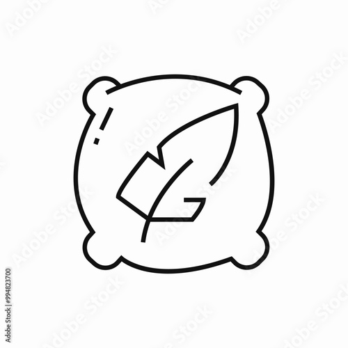 feather pillow icon sign vector