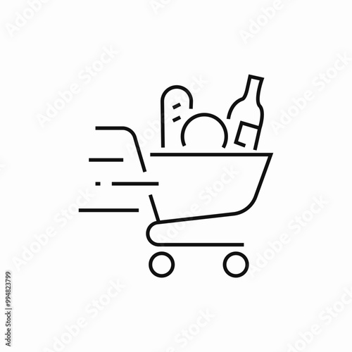 grocery delivery icon sign vector