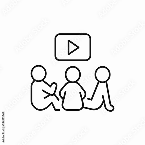 play on screen icon sign vector