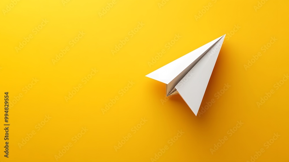 Business success, innovation and solution concept, Paper plane and business strategy on yellow background. Business success, innovation and solution concept, Paper plane and business strategy on yellow background.
