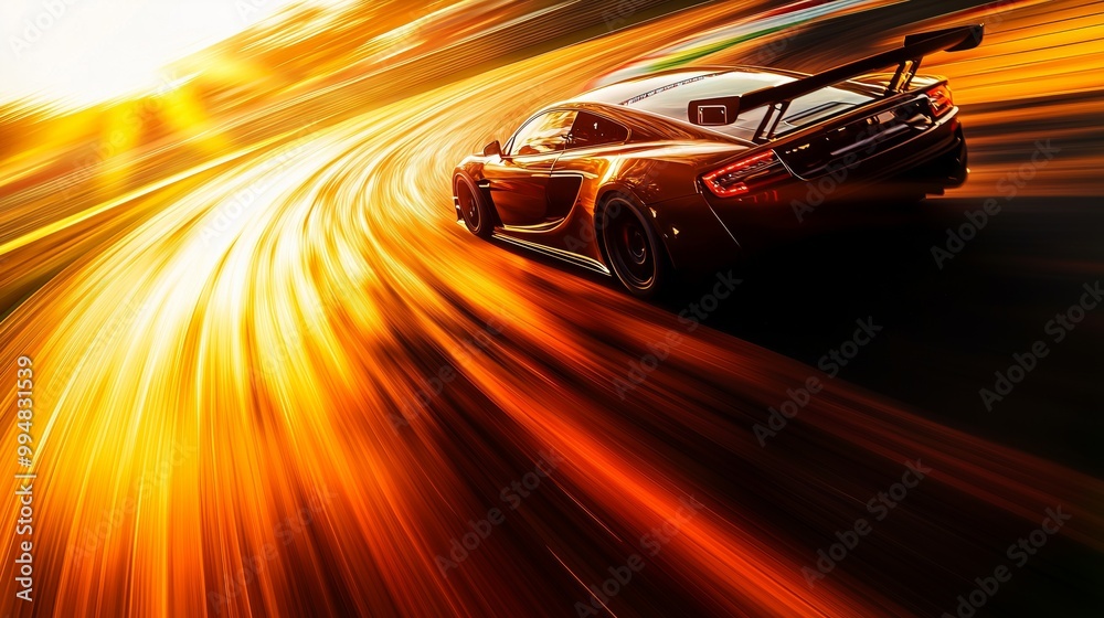 Fototapeta premium Dramatic Speeding Car in Motion