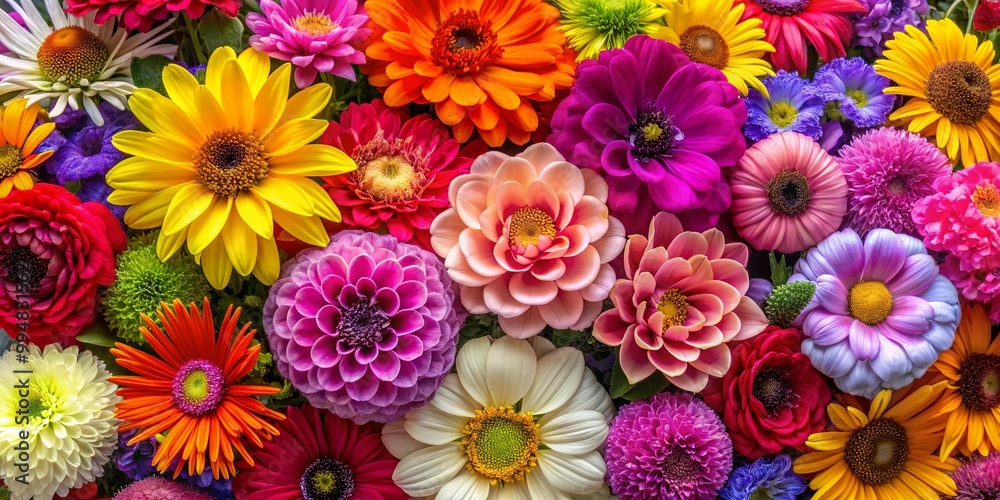 A Vibrant Tapestry of Blossoms in a Symphony of Colors, Each Petal a Unique Brushstroke on Nature's Canvas A Vibrant Tapestry of Blossoms in a Symphony of Colors, Each Petal a Unique Brushstroke on Nature's Canvas