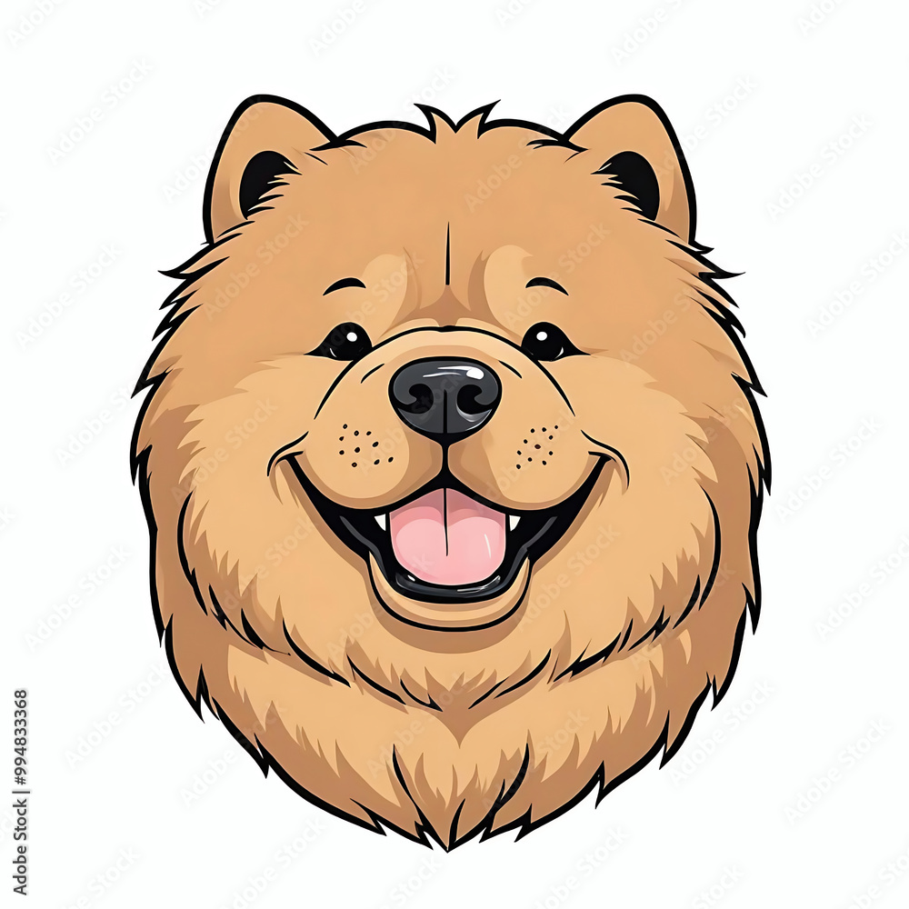 Happy chow chow dog face cartoon illustration clip art design element Happy chow chow dog face cartoon illustration clip art design element