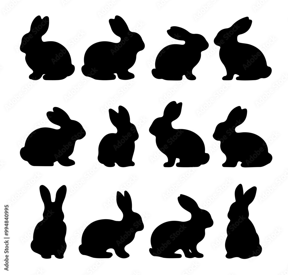 Obraz premium Simple Rabbit Silhouette Vector Illustration