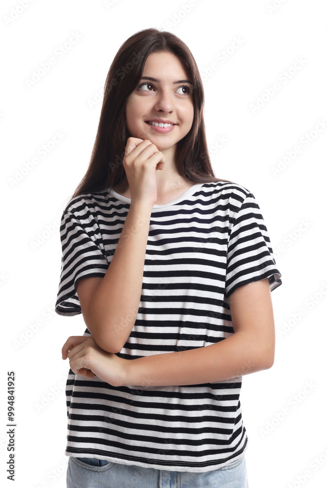 Portrait of beautiful teenage girl on white background Portrait of beautiful teenage girl on white background