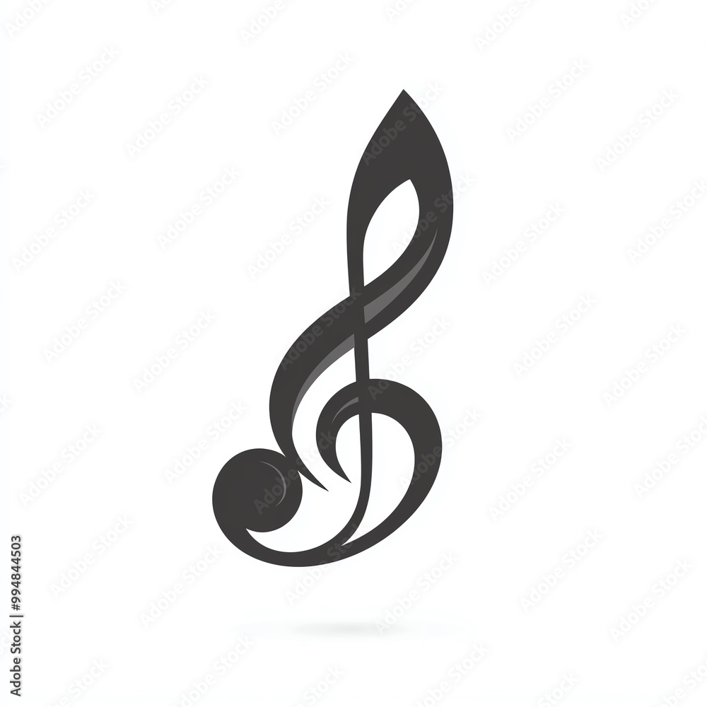 A music note icon, cultural preservation, flat design, black, isolated on white background A music note icon, cultural preservation, flat design, black, isolated on white background