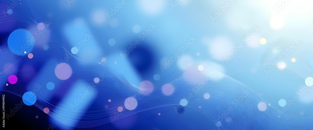 Blue Abstract Background with Bokeh