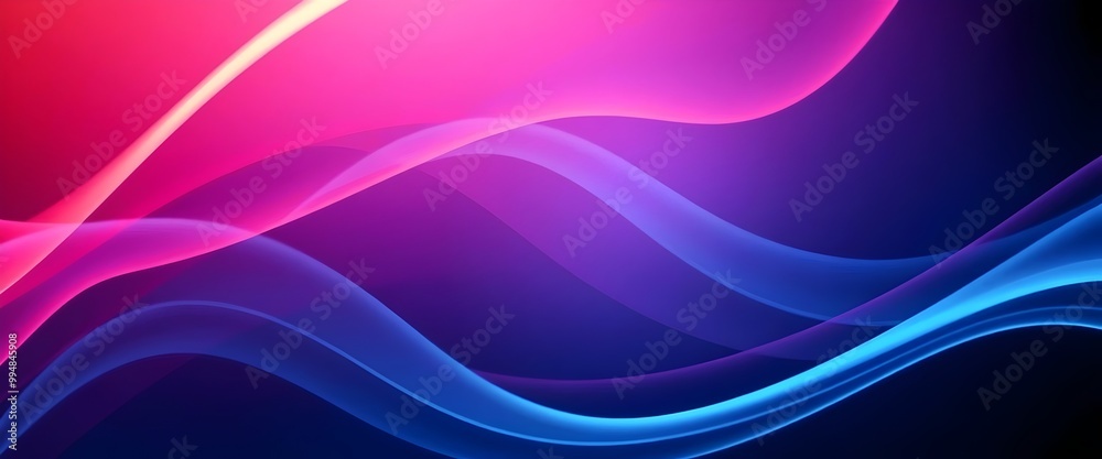 Obraz premium Abstract Wavy Lines in Pink and Blue