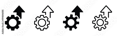 Operational excellence vector icons set. Operational excellence icon. System upgrade icon