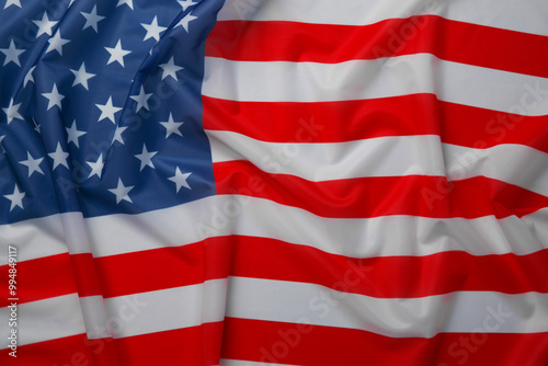 Flag of USA as background, top view