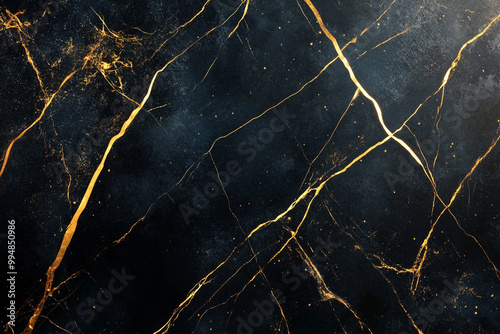 black marble with golden lines background.