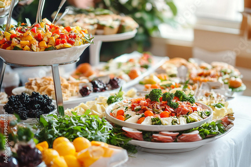 Buffet food catering food party on the table.