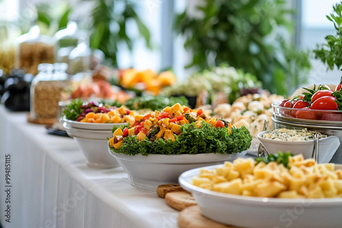 Buffet food catering food party on the table.