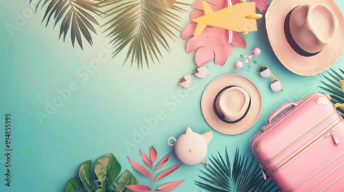 family vacation, summer vacation travel background with family