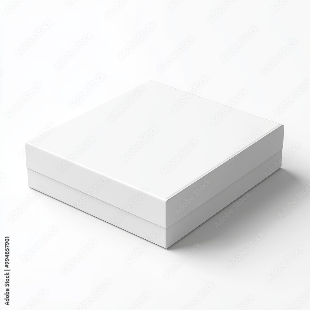 Modern 3D Mockup Box Template for Customization on White Background Modern 3D Mockup Box Template for Customization on White Background