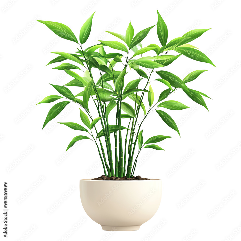 A vibrant bamboo plant in a modern white pot, perfect for decorating homes or offices with a touch of nature.,trasparent background A vibrant bamboo plant in a modern white pot, perfect for decorating homes or offices with a touch of nature.,trasparent background