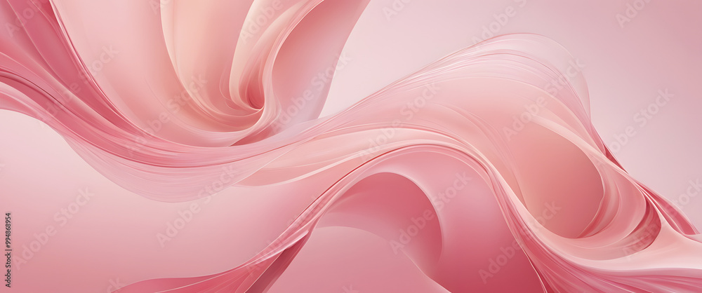 Fototapeta premium Wallpaper with a pink wavy pattern resembling fabric