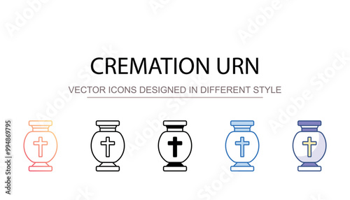 Cremation urn icon design with white background stock illustration