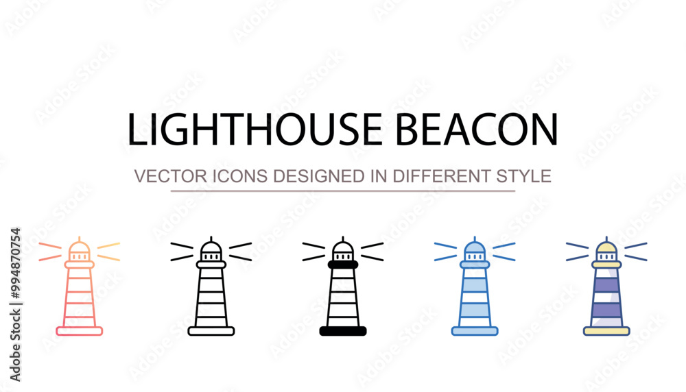 Lighthouse beacon icon design with white background stock illustration Lighthouse beacon icon design with white background stock illustration