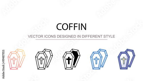 Coffin icon design with white background stock illustration