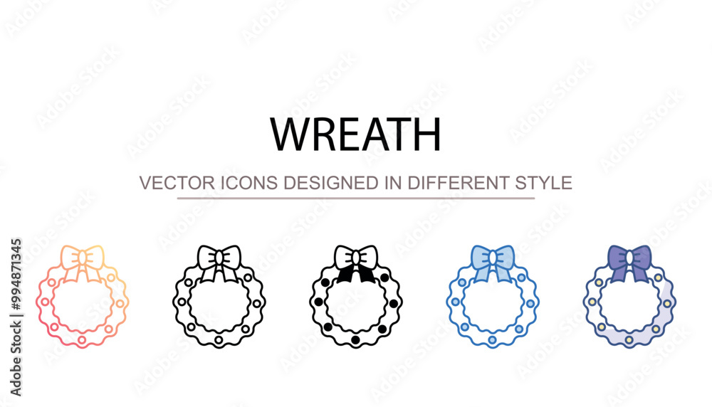 Fototapeta premium Wreath icon design with white background stock illustration
