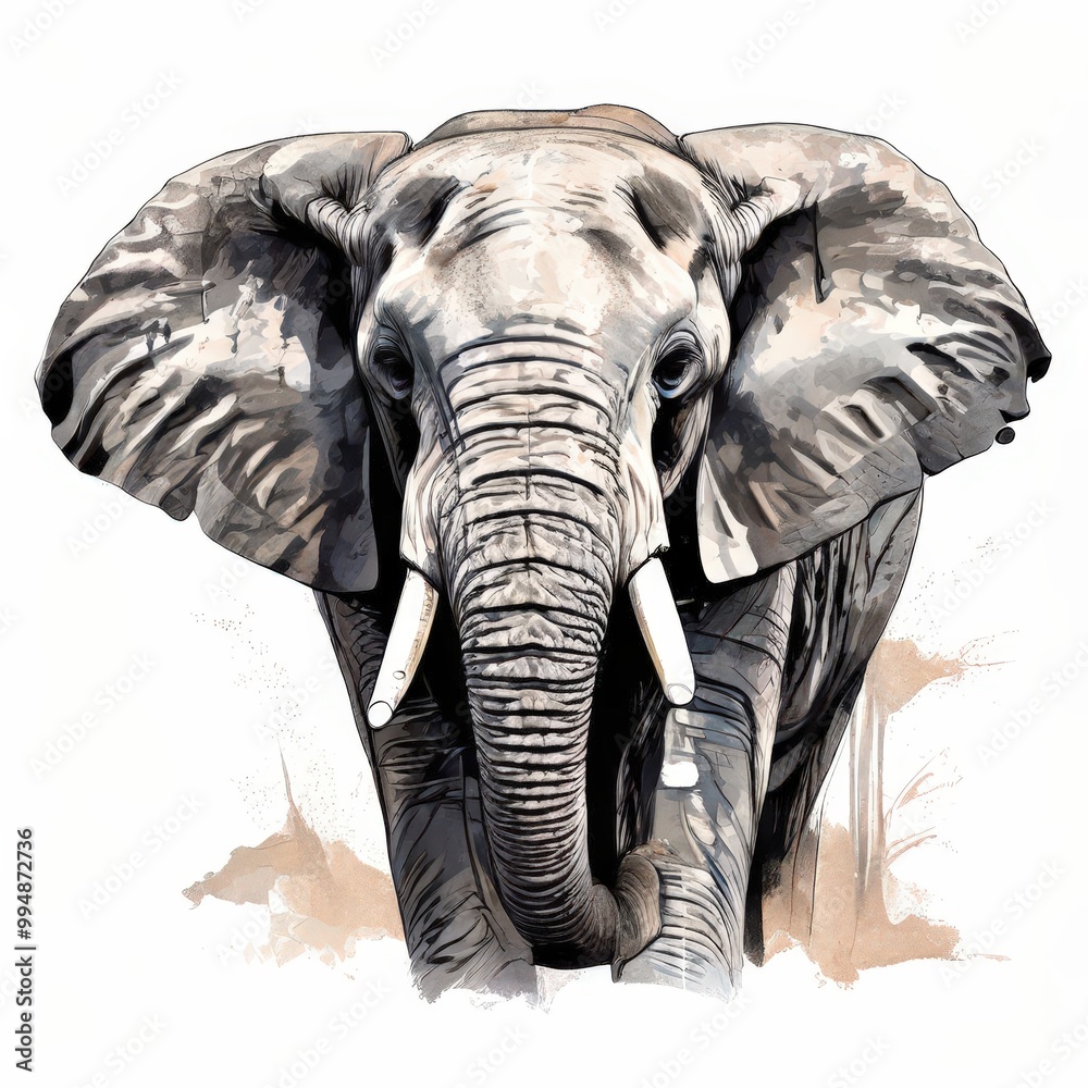 Fototapeta premium the AI Image Generator, African Elephant Portrait.