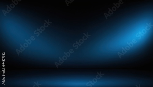 Blue background. Smooth Dark blue with Black vignette Studio Banner. 14