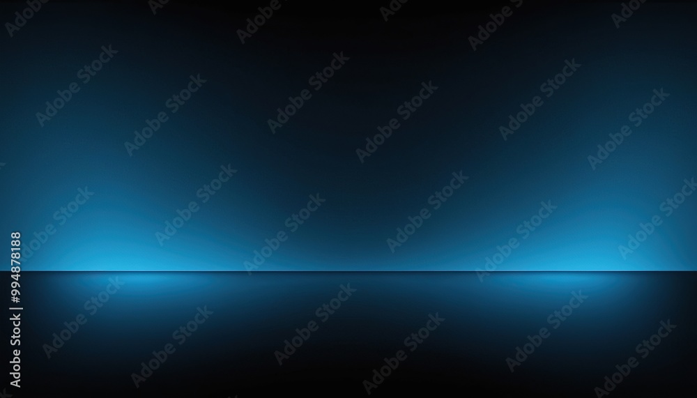 Obraz premium Gradiant Textured Blue Dark Studio Background. Dark blue shade wall and floor background, three dimensional spaceroom for product display, marketing, business. 104