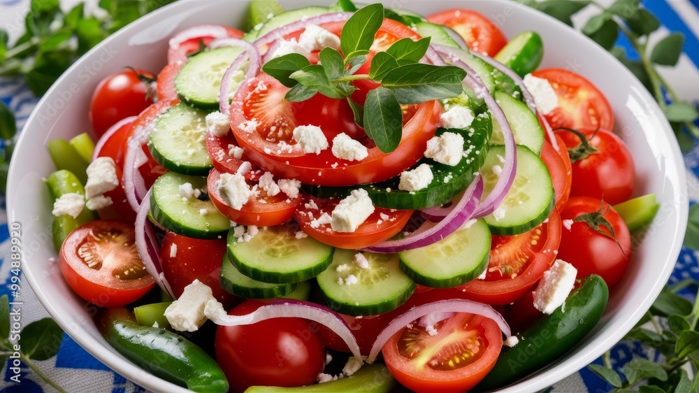 salad with tomatoes and cucumbers - generative ai salad with tomatoes and cucumbers - generative ai