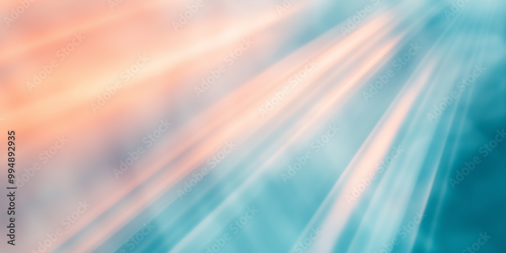 A soft abstract image featuring gentle beams of light in pastel blue and peach tones, with a slight blur effect A soft abstract image featuring gentle beams of light in pastel blue and peach tones, with a slight blur effect