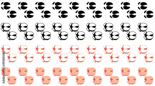 Set collections colourful stylish pig Animal footprint icon. pig paw print walking symbol vector illustration
