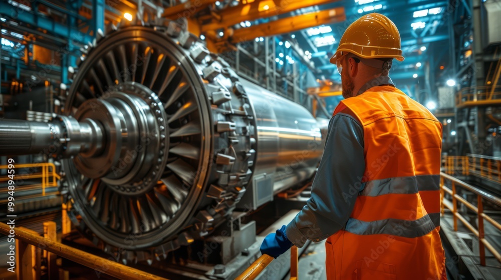 Fototapeta premium Workers in Industrial Power Plant Operations