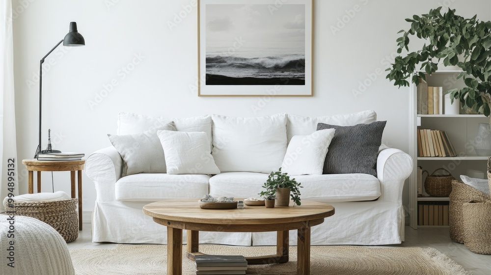 Obraz premium Modern Living Room Scene with Natural Light
