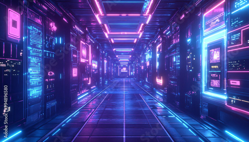 A retro-futuristic design with neon grids, VHS glitches, and pixelated elements, taking inspiration from 80s sci-fi movies and video games