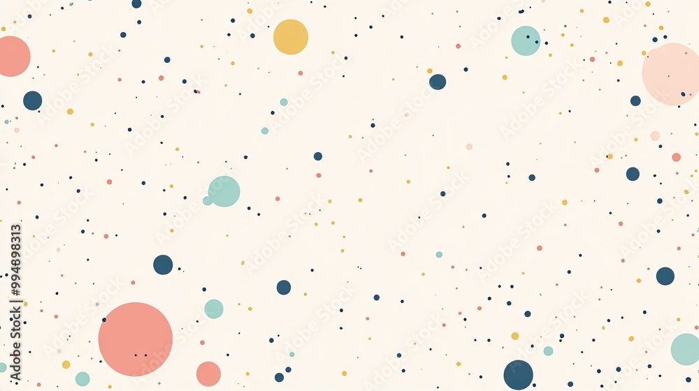Abstract Pattern of Colorful Circles on a White Background