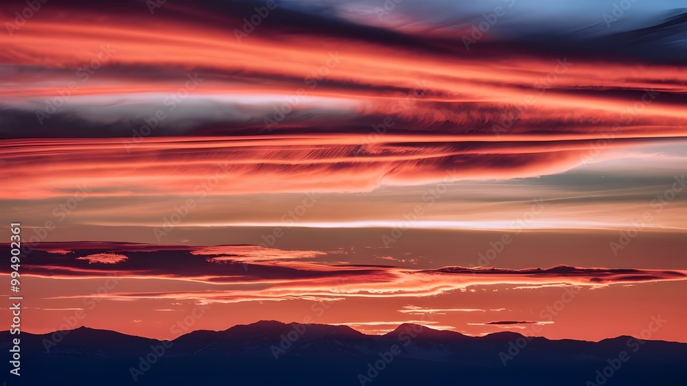 Obraz premium Clear summer sky with drifting cumulus clouds