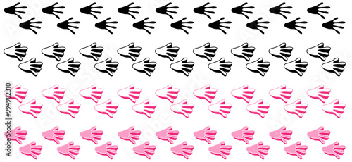 Set collections colourful stylish lizard Animal footprint icon. lizard paw print walking symbol vector illustration