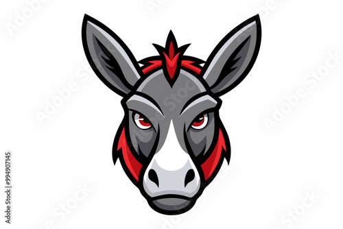 Donkey head mascot design vector