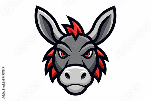 Donkey head mascot design vector