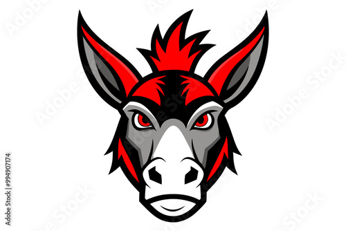 Donkey head mascot design vector