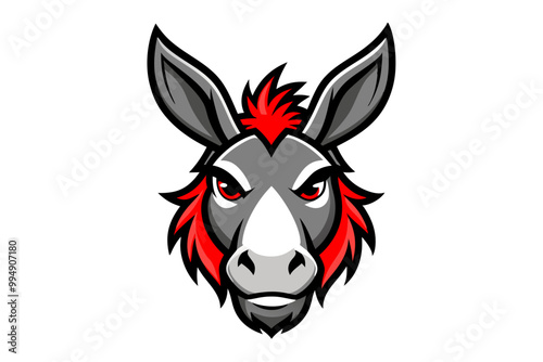 Donkey head mascot design vector