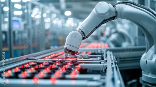 Wallpaper Mural robotic arm operates on an automated assembly line Torontodigital.ca
