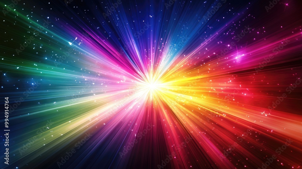 Obraz premium Radiant Light Burst with Glowing Rays and Stars